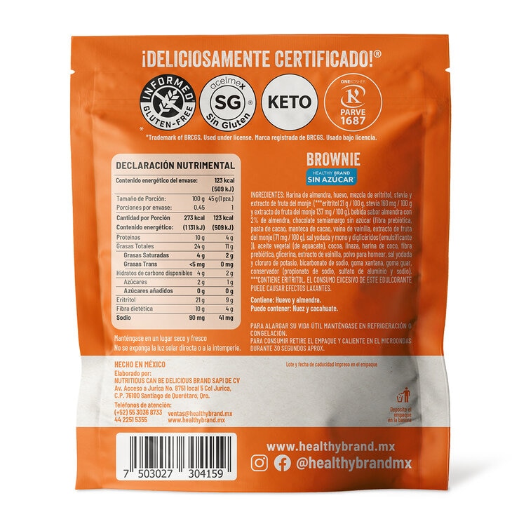 Healthy Brand Brownies Keto 10pzas de 45g c/u — Imagen 2 de 4