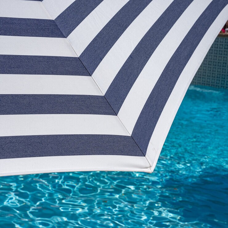 SunVilla, Sombrilla Cabana Redonda de Rayas con Poste Recto de 3.3m — Imagen 4 de 4