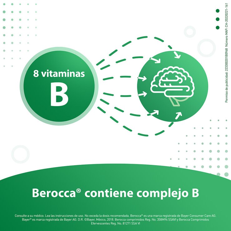 Berocca Vitaminas Calcio y Magnesio Paquete con 3 Tubos de 10 Comprimidos Efervescentes c/u — Imagen 2 de 4