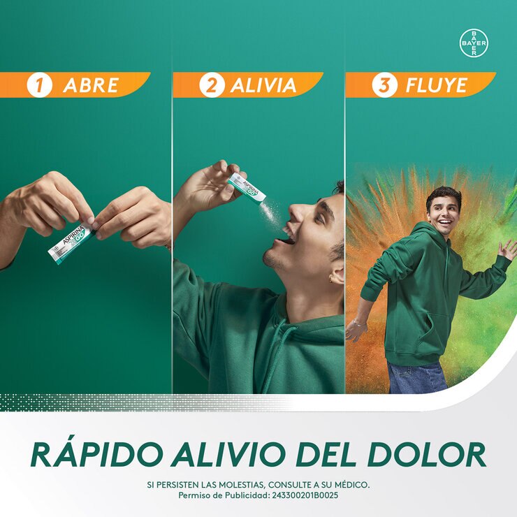 Aspirina Go Sabor Naranja 2 Cajas con 10 Sobres c/u — Imagen 2 de 4