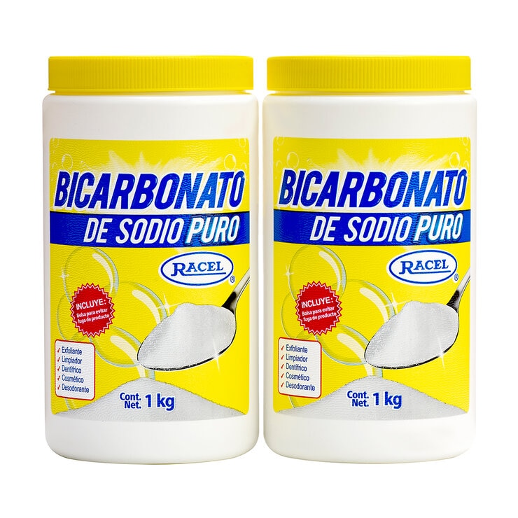 Racel Bicarbonato de Sodio 2 Botes de 1 kg c/u