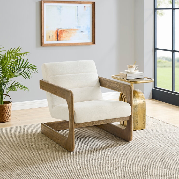 Thomasville, Silla de Tela con Base de Madera — Imagen 1 de 4