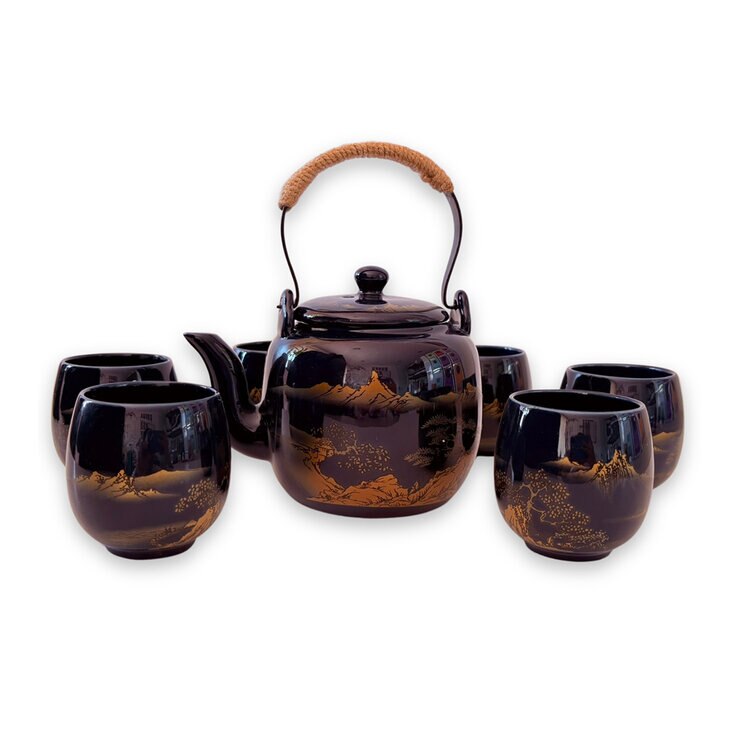 Zoma Tea Collection Juego de Tetera de Porcelana de 820 ml con 6 tazas y 2 sobres de té — Imagen 3 de 4