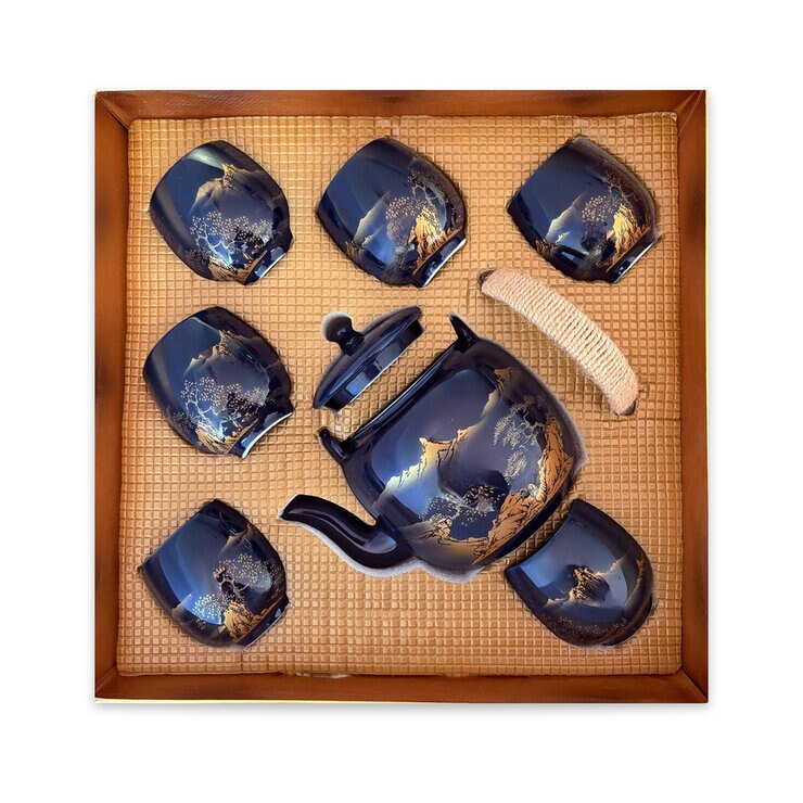Zoma Tea Collection Juego de Tetera de Porcelana de 820 ml con 6 tazas y 2 sobres de té — Imagen 2 de 4