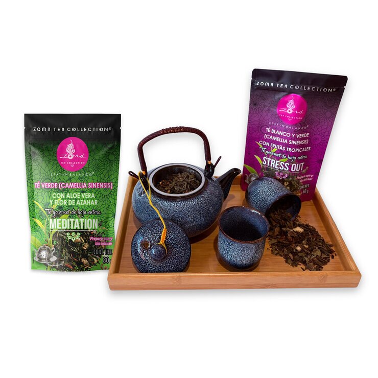 Zoma Tea Collection Juego de Tetera de Porcelana de 800 ml con 6 tazas y 2 sobres de té — Imagen 2 de 3