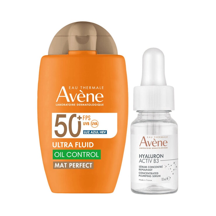 Avène Kit Protector Solar Ultra Fluid Oil Control Mat Perfect 50 ml + Mini Serum Hyaluron Activ B3 10 ml — Imagen 3 de 3
