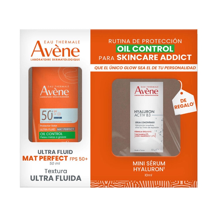 Avène Kit Protector Solar Ultra Fluid Oil Control Mat Perfect 50 ml + Mini Serum Hyaluron Activ B3 10 ml — Imagen 1 de 3
