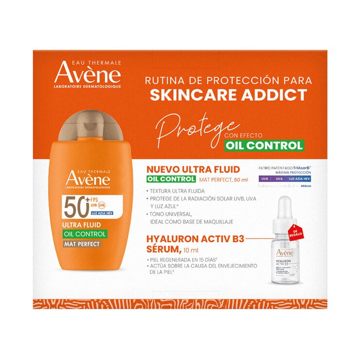 Avène Kit Protector Solar Ultra Fluid Oil Control Mat Perfect 50 ml + Mini Serum Hyaluron Activ B3 10 ml — Imagen 2 de 3