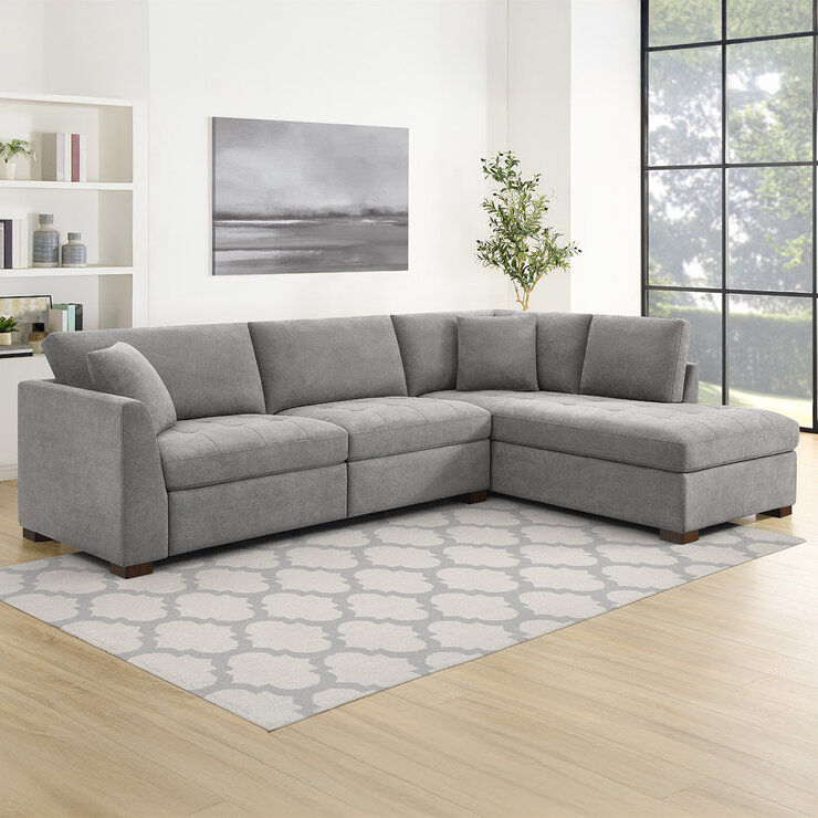 Thomasville, Sofá Seccional Estilo Chaise con Reposapiés Reclinable Eléctrico — Imagen 1 de 4