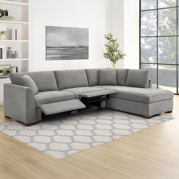 Thomasville, Sofá Seccional Estilo Chaise con Reposapiés Reclinable Eléctrico — Imagen 4 de 4