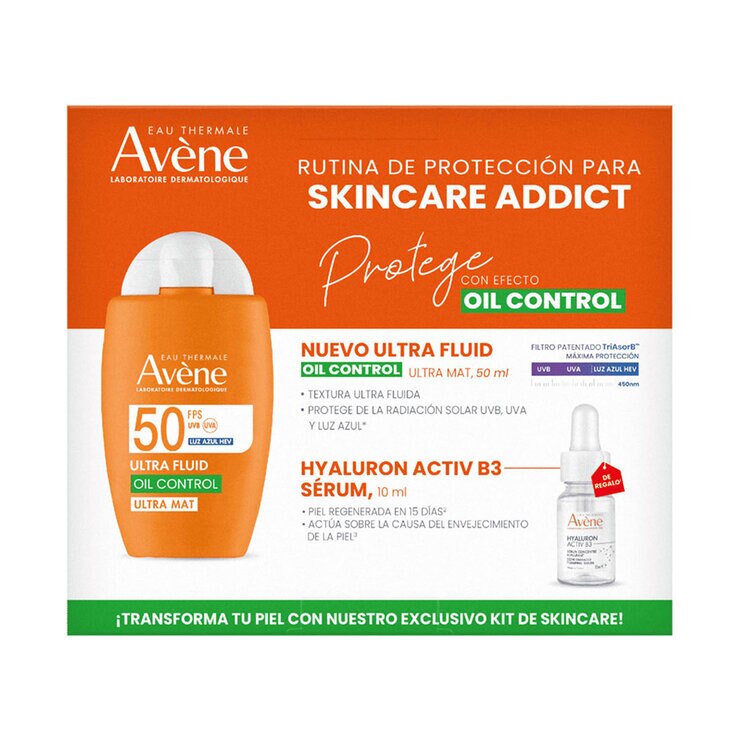 Avène Kit Protector Solar Ultra Fluid Oil Control Ultra Mat 50 ml + Mini Serum Hyaluron Activ B3 10 ml — Imagen 3 de 3
