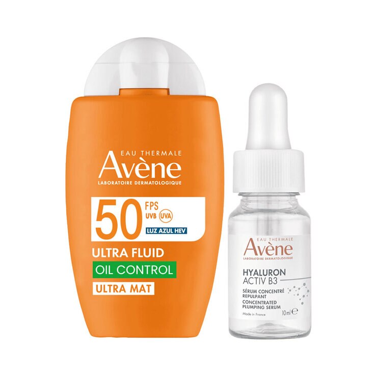 Avène Kit Protector Solar Ultra Fluid Oil Control Ultra Mat 50 ml + Mini Serum Hyaluron Activ B3 10 ml — Imagen 2 de 3