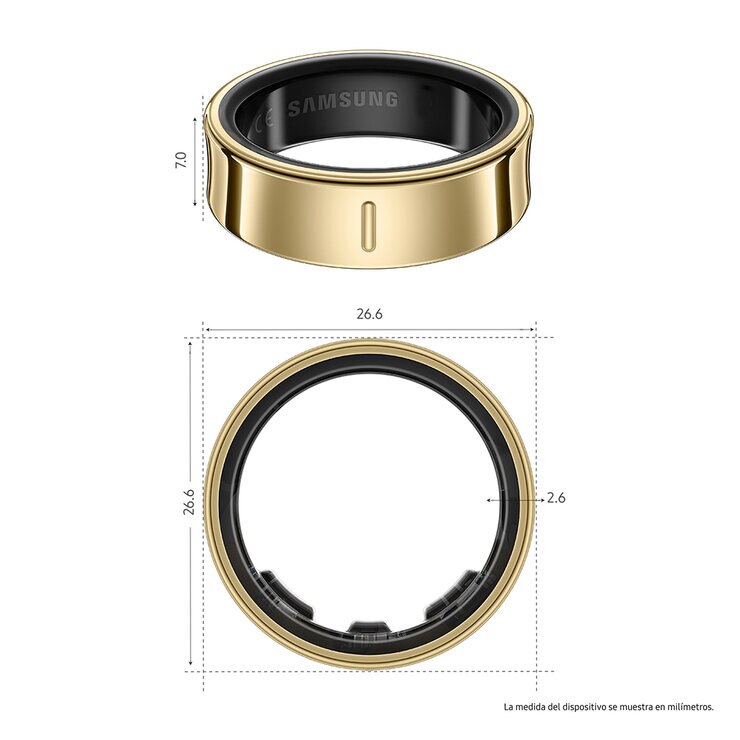 Samsung Galaxy Smart Ring Oro Titanio - Talla 12 — Imagen 2 de 4