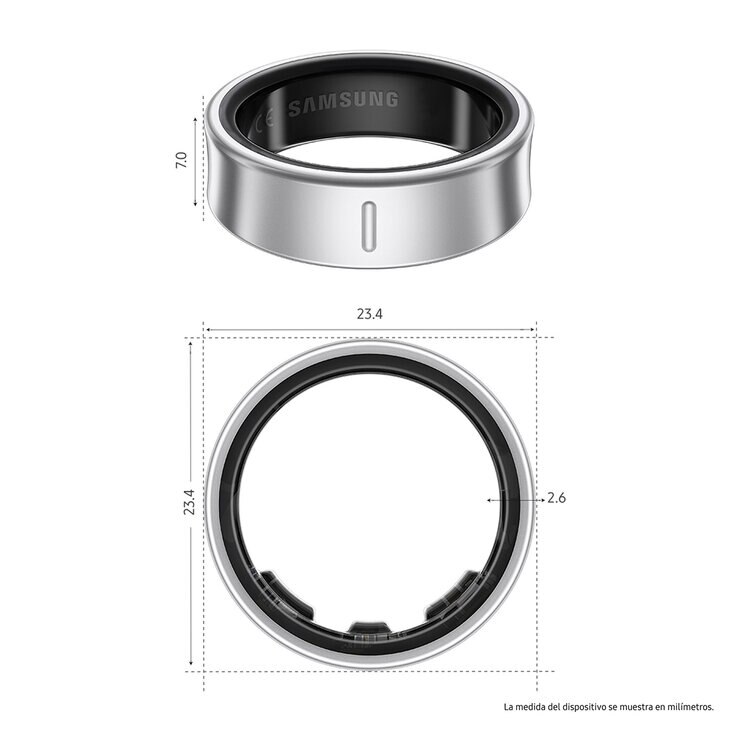 Samsung Galaxy Smart Ring Plata Titanio - Talla 8 — Imagen 2 de 4