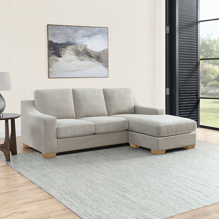 Thomasville , Sofá de Tela Tipo Chaise de 2 Piezas — Imagen 1 de 4