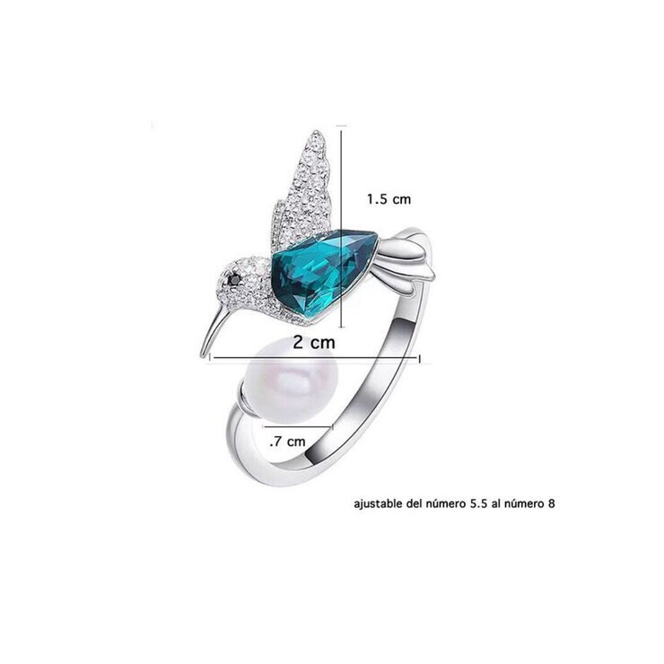 Mayfer, Juego de Anillo con Collar, Plata .925, Cristal Austríaco — Imagen 2 de 4