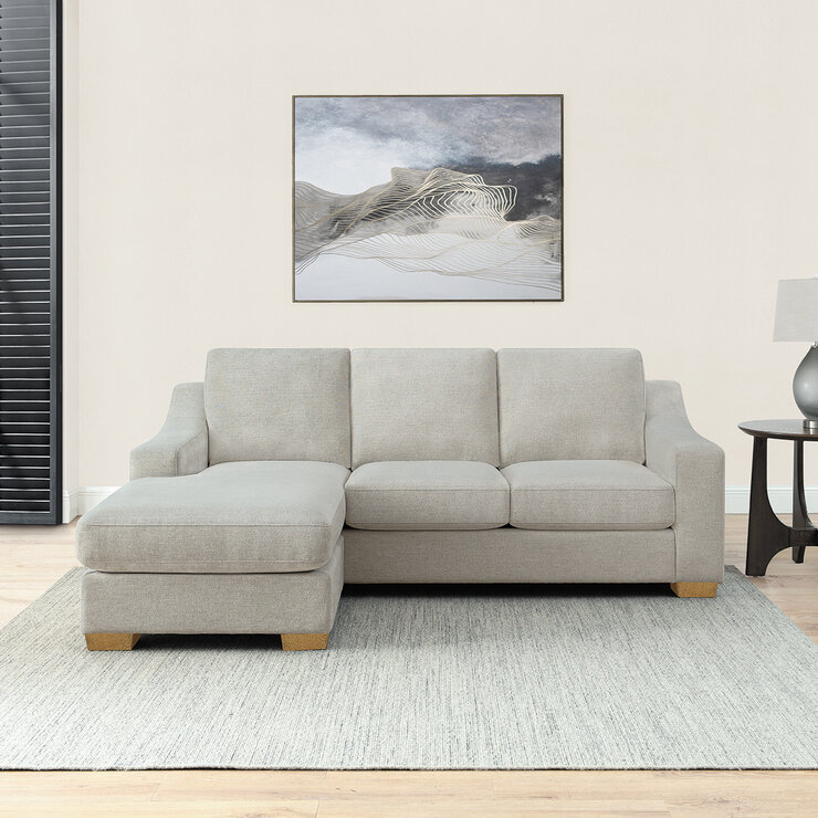 Thomasville , Sofá de Tela Tipo Chaise de 2 Piezas — Imagen 3 de 4