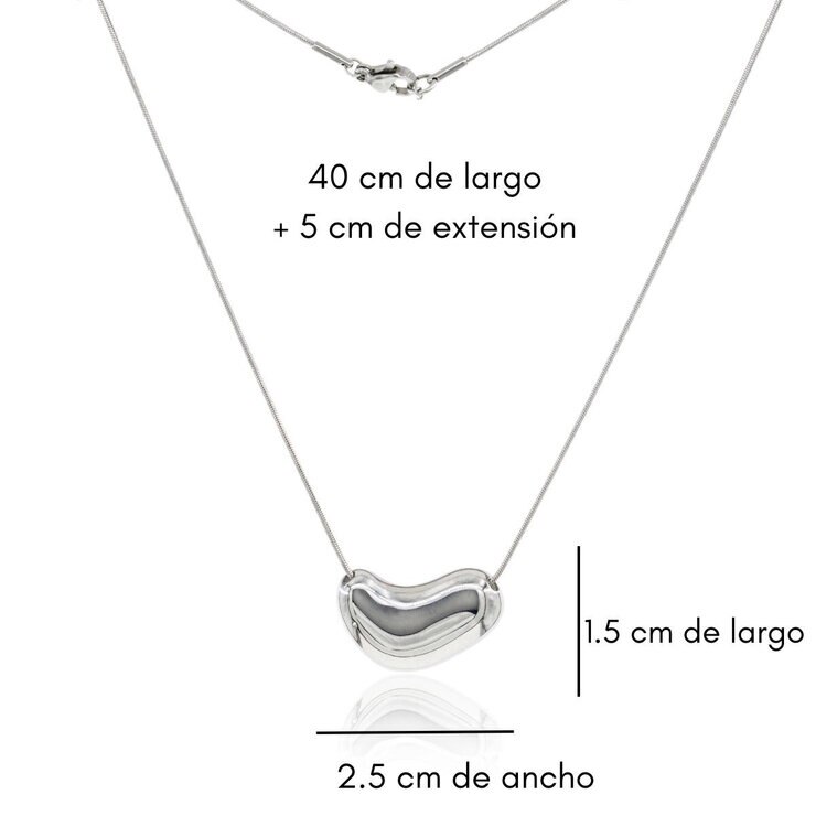 Mayfer, Juego de Collar y Anillo Ajustable, en Alineación de Metal Bañado en Rodio — Imagen 3 de 4