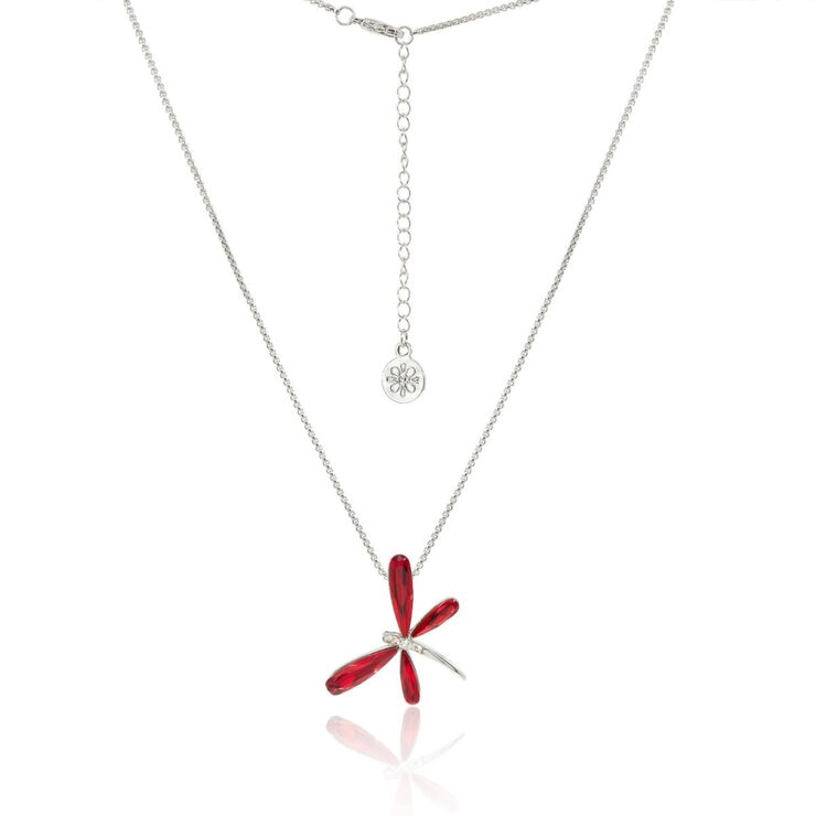 Mayfer, Cadean con Dije de Libélula, Con Cristal Austriaco Color Rojo — Imagen 3 de 3