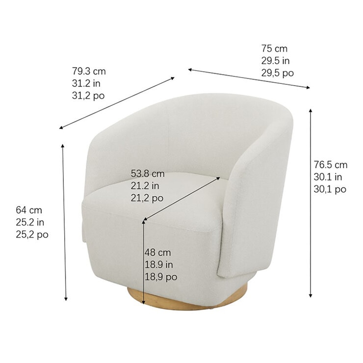 Henredon, Silla Giratoria de Bouclé — Imagen 4 de 4