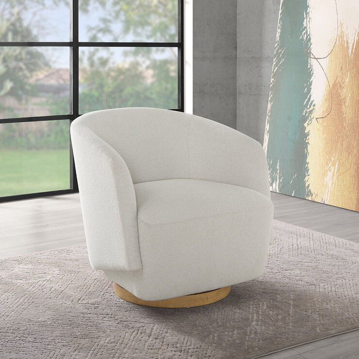 Henredon, Silla Giratoria de Bouclé — Imagen 1 de 4