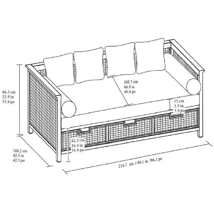 Agio, Liberty cama para patio con espacio de almacenamiento — Imagen 3 de 4