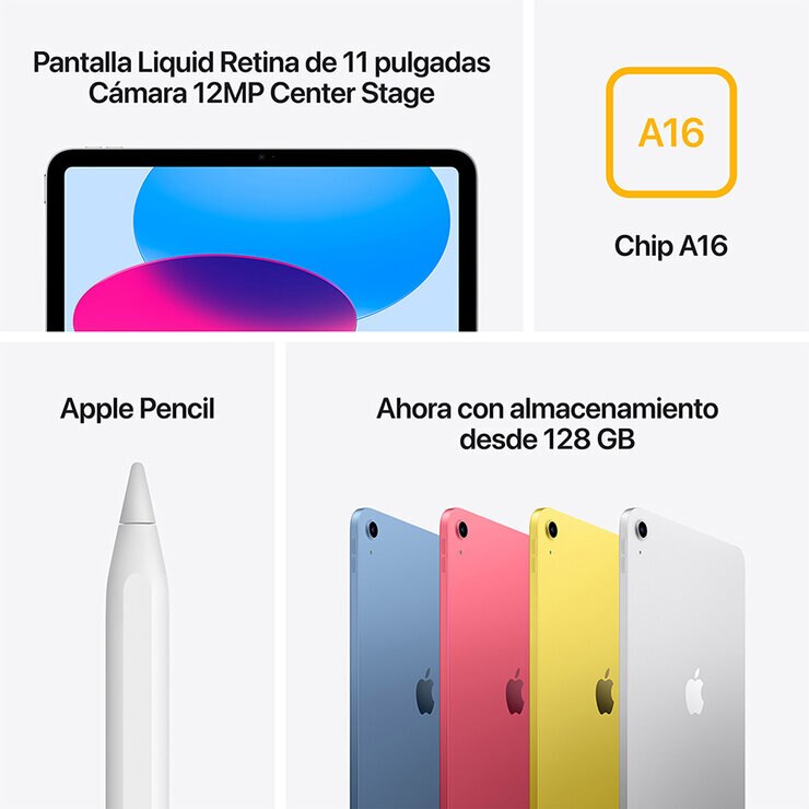 Apple iPad Chip A16 128GB Amarillo — Imagen 4 de 4