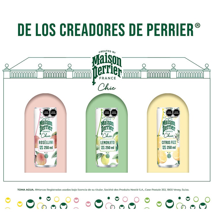 Perrier Chic Bebida Carbonatada de Sabores 24 pzs de 250 ml — Imagen 4 de 4