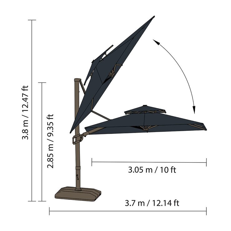 Seasons Sentry, Sombrilla Cuadrada de Aluminio de 3.05 m — Imagen 3 de 4