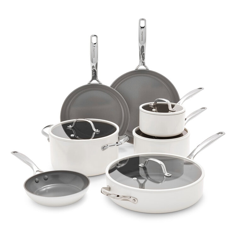 Greenpan Bateria de Cocina de Aluminio Anodizado Resistente y Antiadherente de Ceramica 11 piezas Varios Colores — Imagen 2 de 2