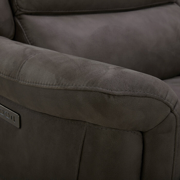 GilmanCreek Furniture, Sofá seccional de tela con 3 reclinables eléctricos y 3 reposacabezas eléctricos — Imagen 2 de 4
