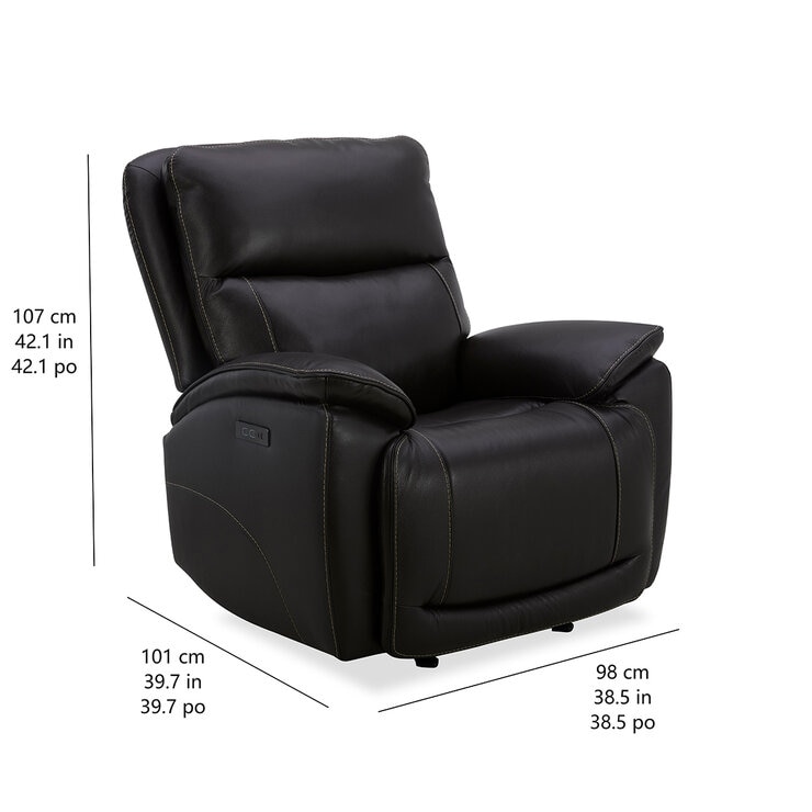 Gilmancreek Furniture, Sillón Reclinable de Cuero Eléctrico — Imagen 2 de 4