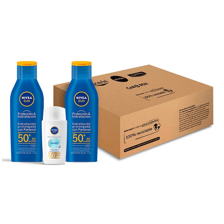 Nivea Sun 2 pzas de 200 ml c/u + Protector solar facial de 40 ml — Imagen 1 de 4