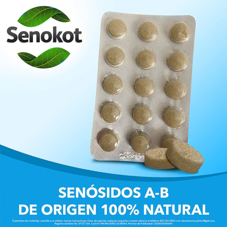 Senokot F Senósidos A-B 17.2mg Laxante Natural 30 Tabletas — Imagen 3 de 4