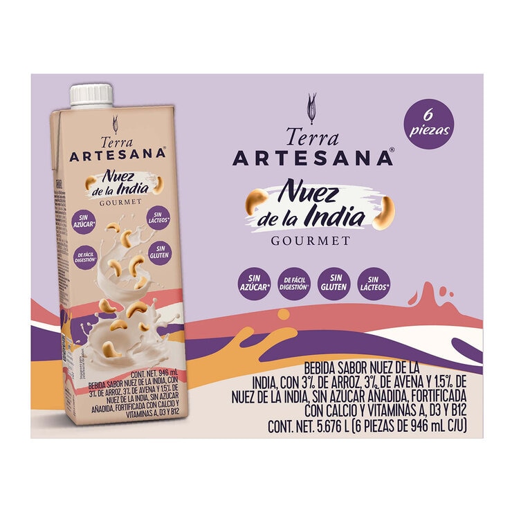 Terra Artesana Bebida de Nuez de la india 6 pzas de 946 ml — Imagen 4 de 4