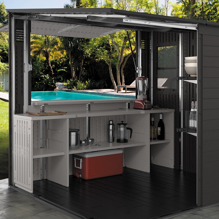 Suncast, Cobertizo de Entretenimiento Tipo Cabaña de 2.4 m x 2.1 m — Imagen 4 de 4