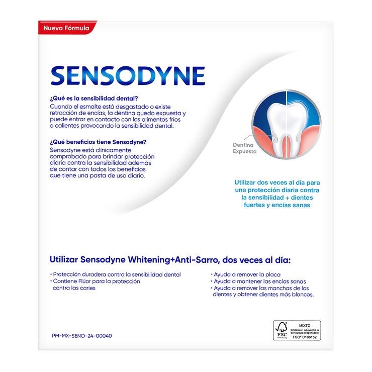 Sensodyne Whitening Anti Sarro 6 pzas de 9 gramos — Imagen 2 de 3