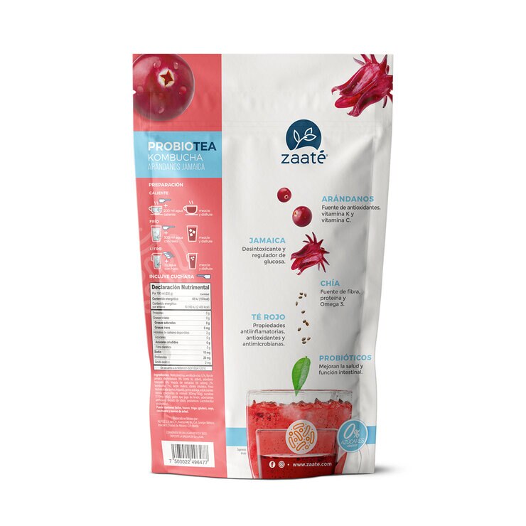 Zaaté Probiotea Kombucja arándanos jamaica 0 Azúcar 700 gr — Imagen 3 de 4