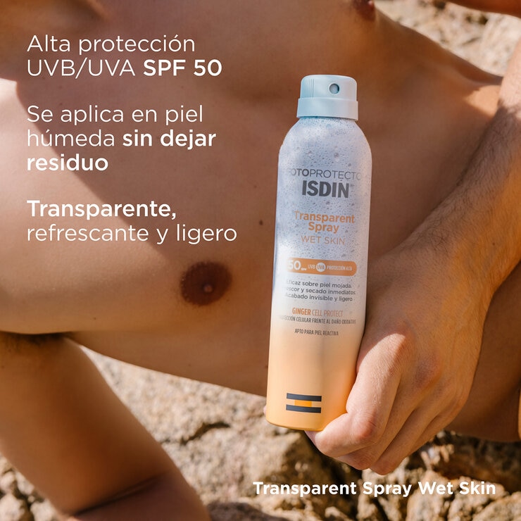 Isdin Fotoprotector Transparent Spray Wet Skin 200 ml — Imagen 2 de 4