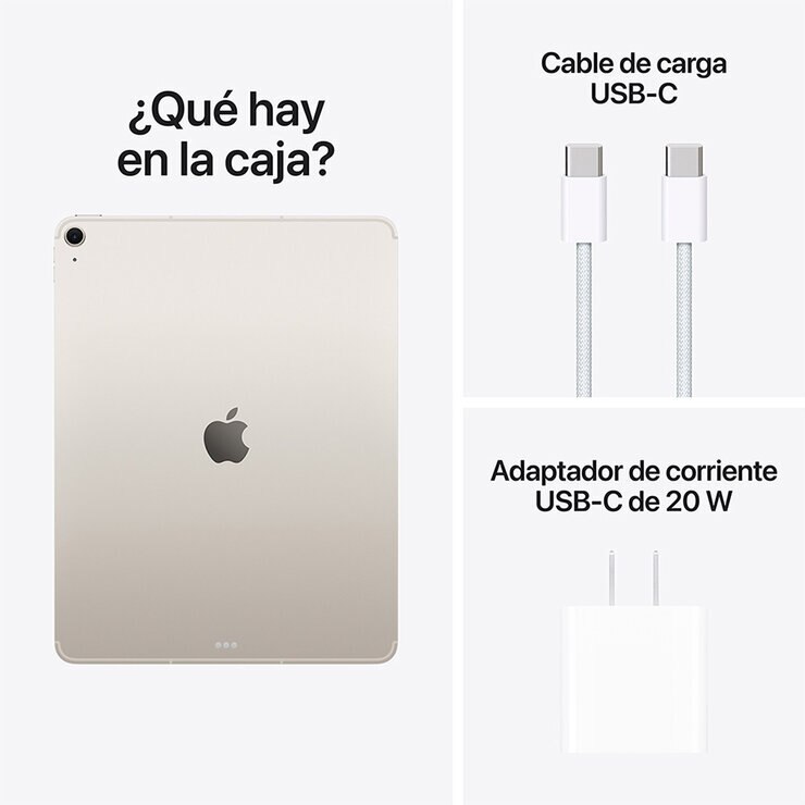 Apple iPad Air 13" Chip M3 Wi-Fi + Cellular 256GB Blanco Estelar — Imagen 3 de 4