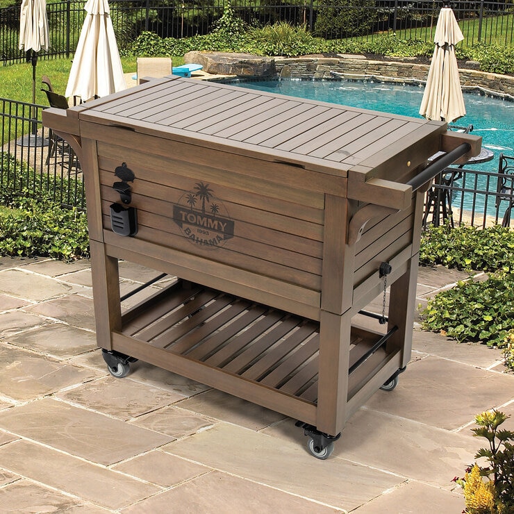 Tommy Bahama Hielera de Madera — Imagen 1 de 4