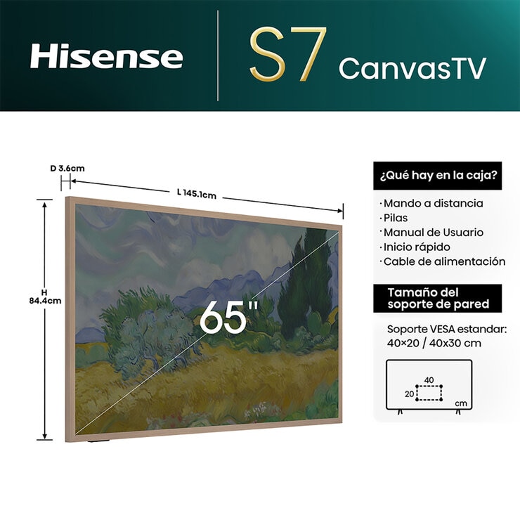 Hisense Pantalla 65" QLED 4K Canvas Smart TV — Imagen 4 de 4