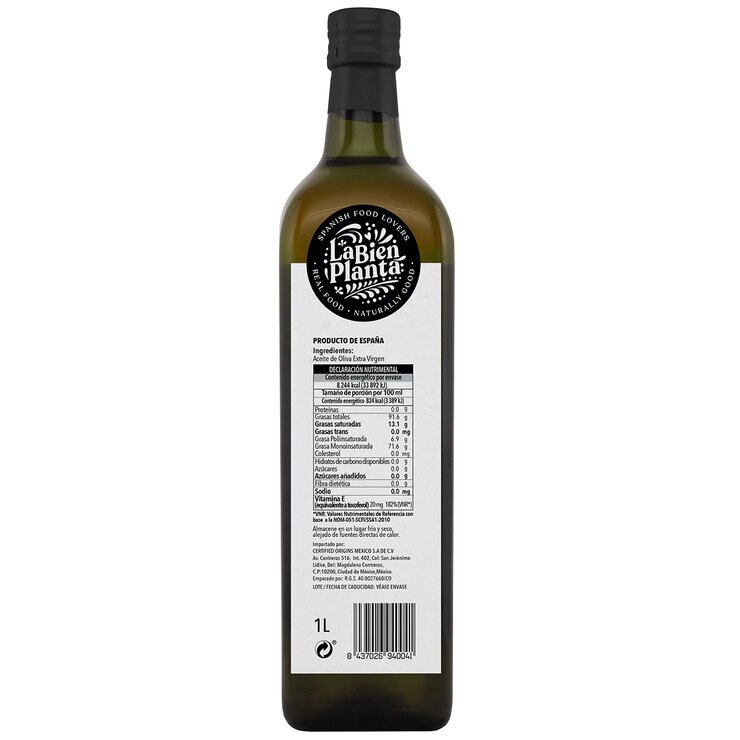 La Bien Planta Aceite De Oliva Extra Virgen 1L — Imagen 3 de 3