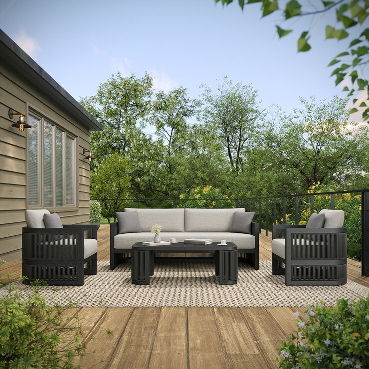 Living Style, Saddleton juego de asientos de 4 piezas — Imagen 1 de 4