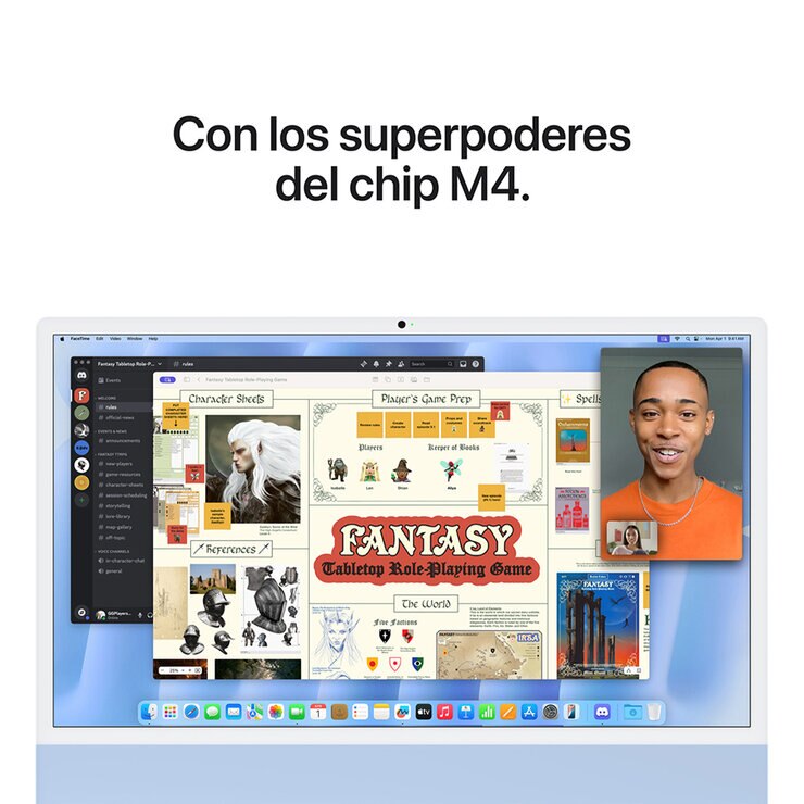 Apple iMac 24" 256GB 4.5K Chip M4 Azul CPU de 10 Núcleos GPU de 10 Núcleos Memoria Unificada de 16GB. — Imagen 2 de 4