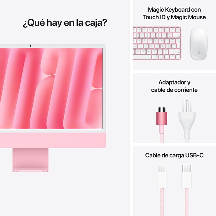 Apple iMac 24" 256GB 4.5K Chip M4 Rosa CPU de 10 Núcleos GPU de 10 Núcleos Memoria Unificada de 16GB. — Imagen 2 de 4
