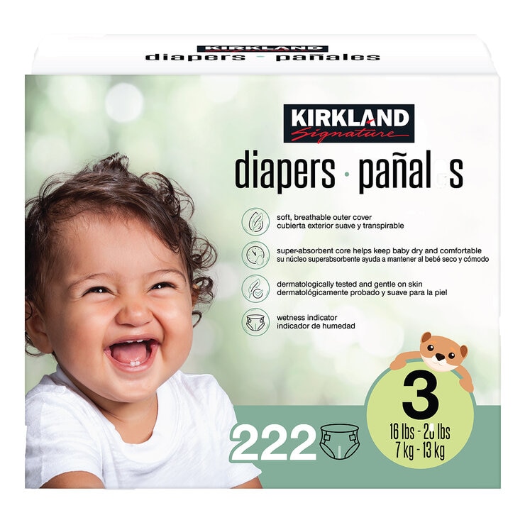 Kirkland Signature Pañales Etapa 3 Unisex 222 pzas — Imagen 1 de 4