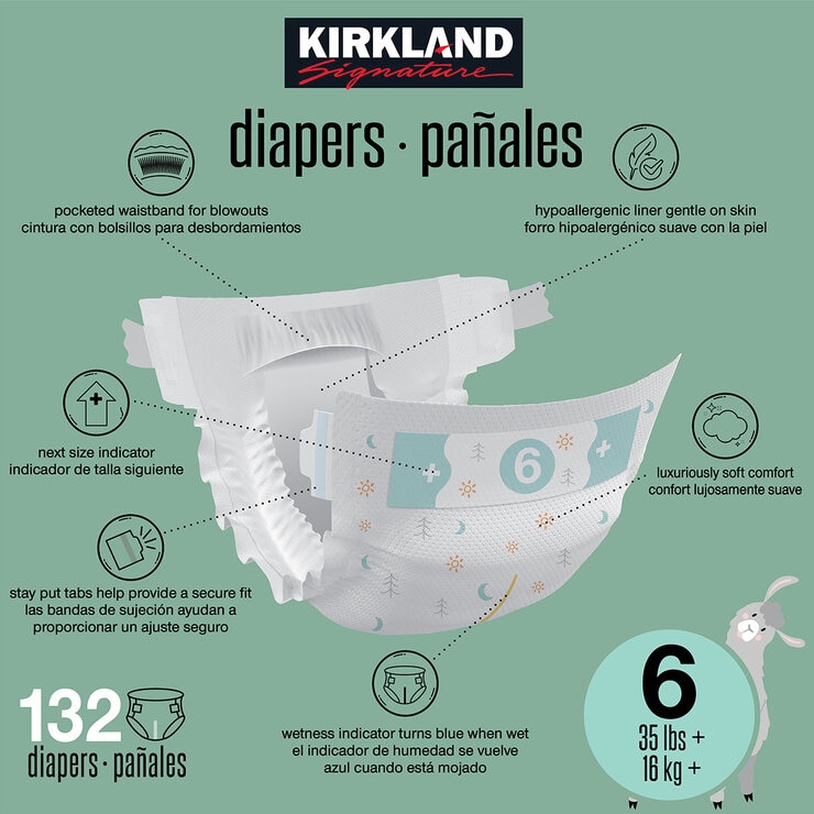Kirkland Signature Pañales Etapa 6 Unisex 132 pzas — Imagen 3 de 4