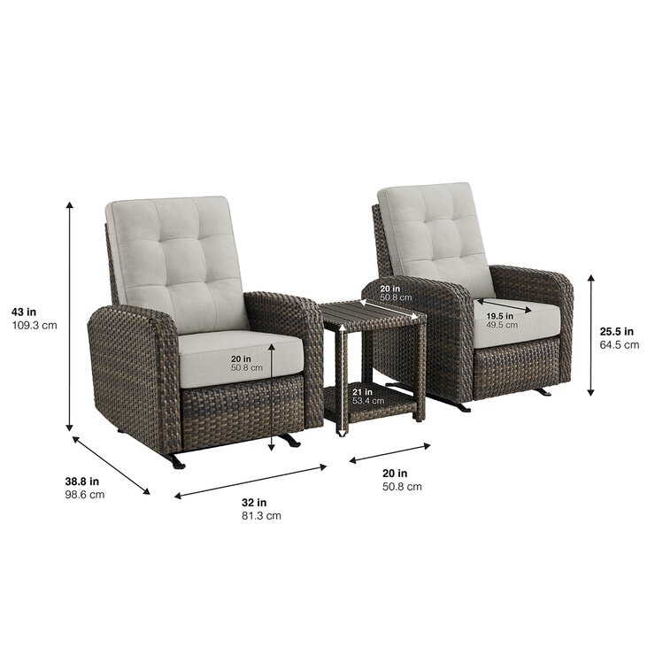 Living Style, Juego de 3 sillones reclinables Barela de Thomasville — Imagen 3 de 4