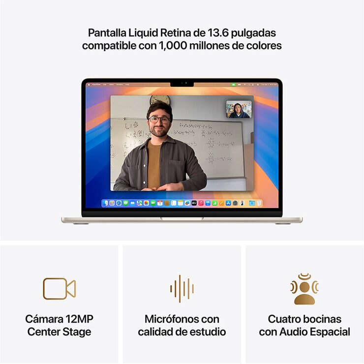 Apple MacBook Air 13" Chip M4 512GB Blanco Estelar Memoria unificada de 24GB — Imagen 4 de 4